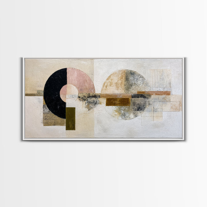 Minimal Moon over a Pale Ocean Canvas Print, Minimalist Art, Boho, Living Room Decor, Fine Art, Minimal, Abstract Painting, MIN-2x1-77