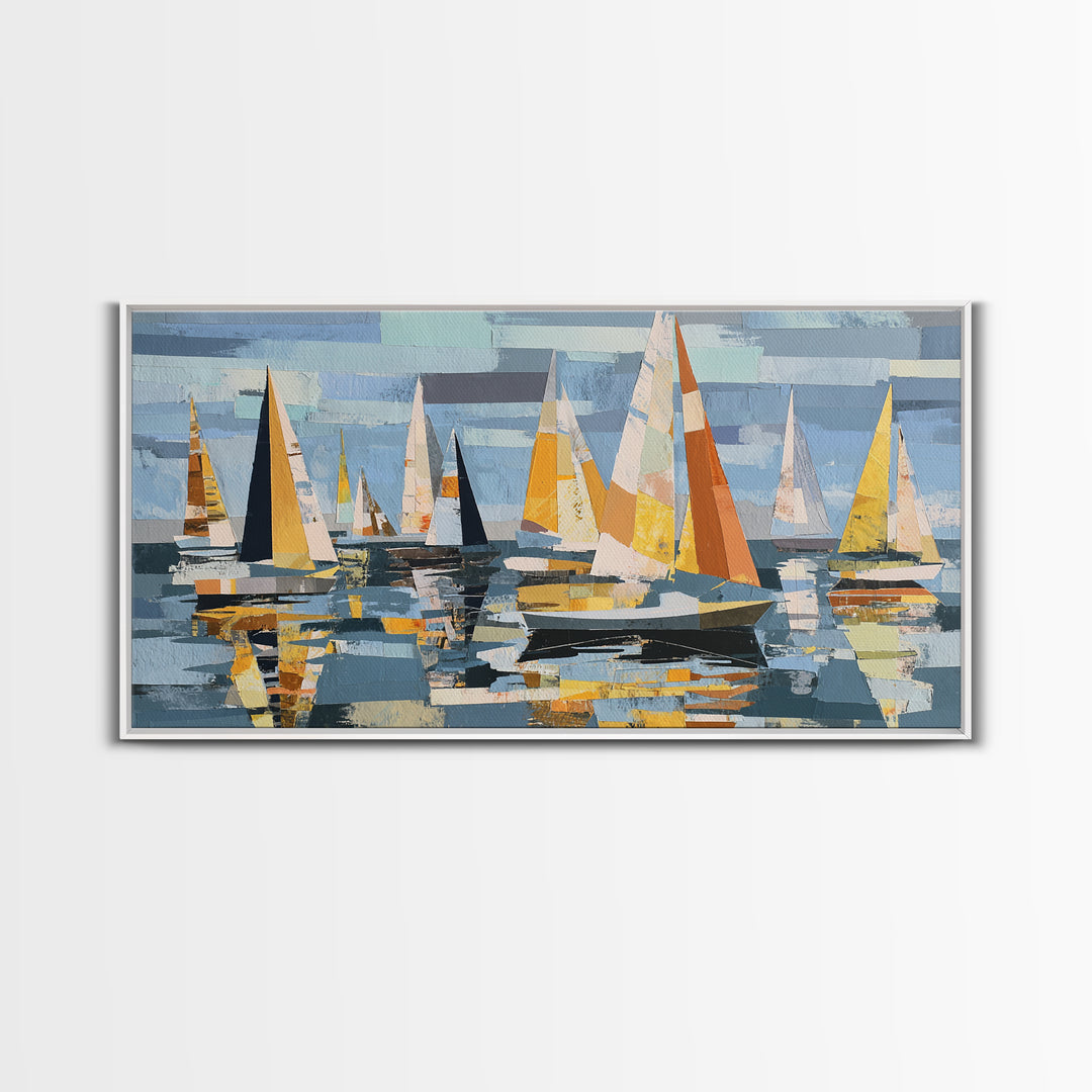 Tiny Sailboat under Open Sky Canvas Print, Minimalist Art, Minimalist, Living Room Decor, Fine Art, Minimal, Black Art, MIN-2x1-82