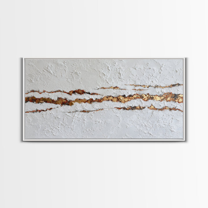 White on White Plaster Texture Study Framed Canvas Print, Minimalist Art, Digital Print, Living Room Decor, Fine Art, Minimal, MIN-2x1-84