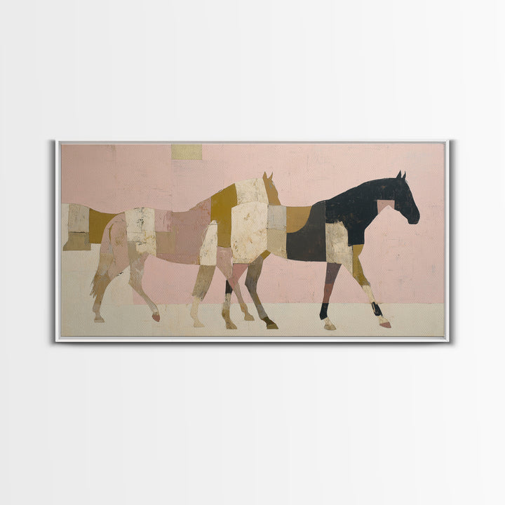 Minimal Horse Contour Framed Canvas Print, Minimalist Art, Digital Prints, Living Room Decor, Fine Art, Minimal, Printable Art, MIN-2x1-86