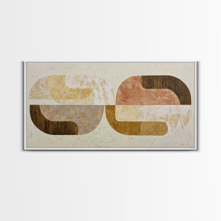 Two Overlapping Organic Shapes Framed Canvas Print, Minimalist Art, Unique Wall Art, Living Room Decor, Abstract Art, Minimal, MIN-2x1-87