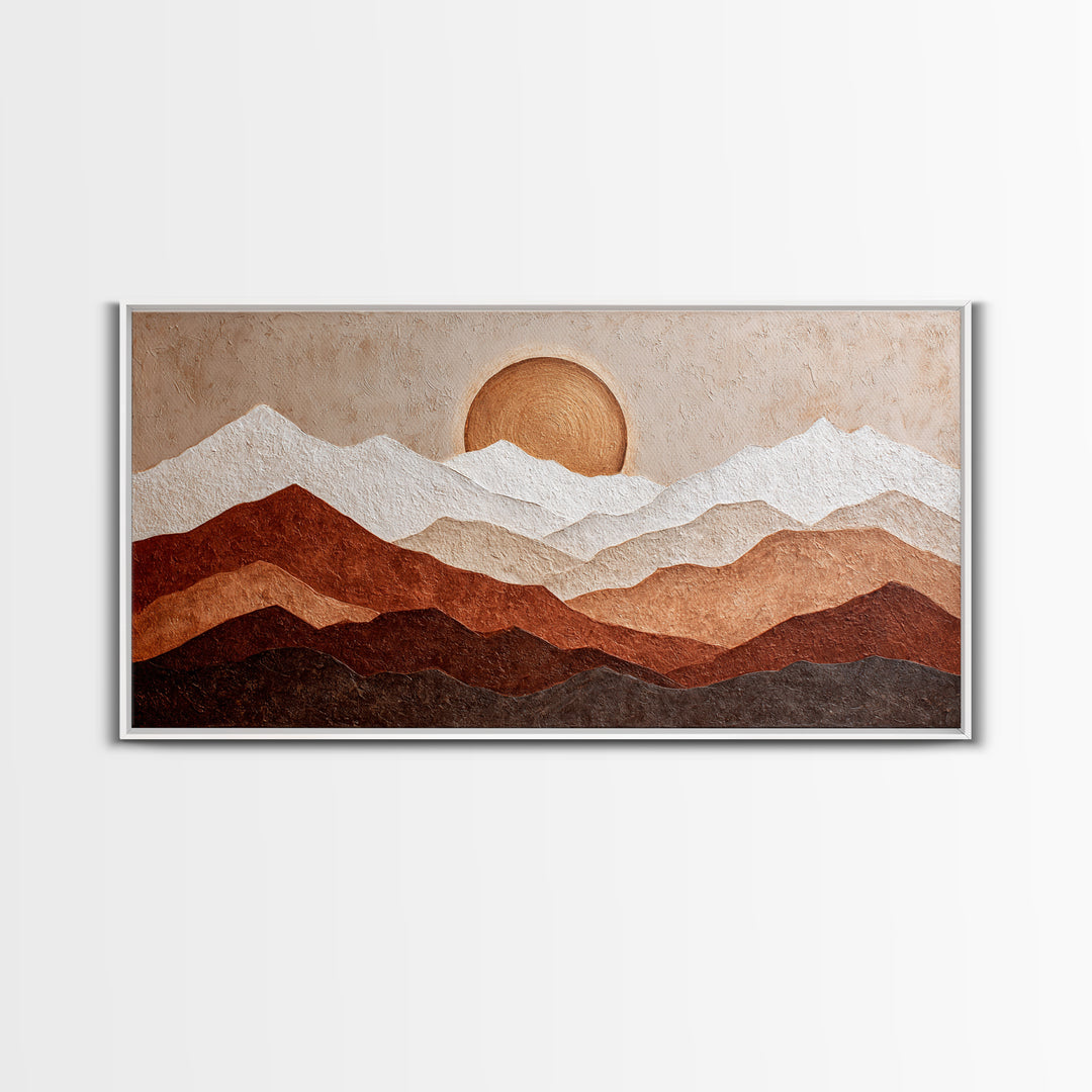 Thin Line Mountain Canvas Print, Minimalist Art, Art Print, Living Room Decor, Oil Painting, Minimal, Abstract Wall Art, MIN-2x1-94