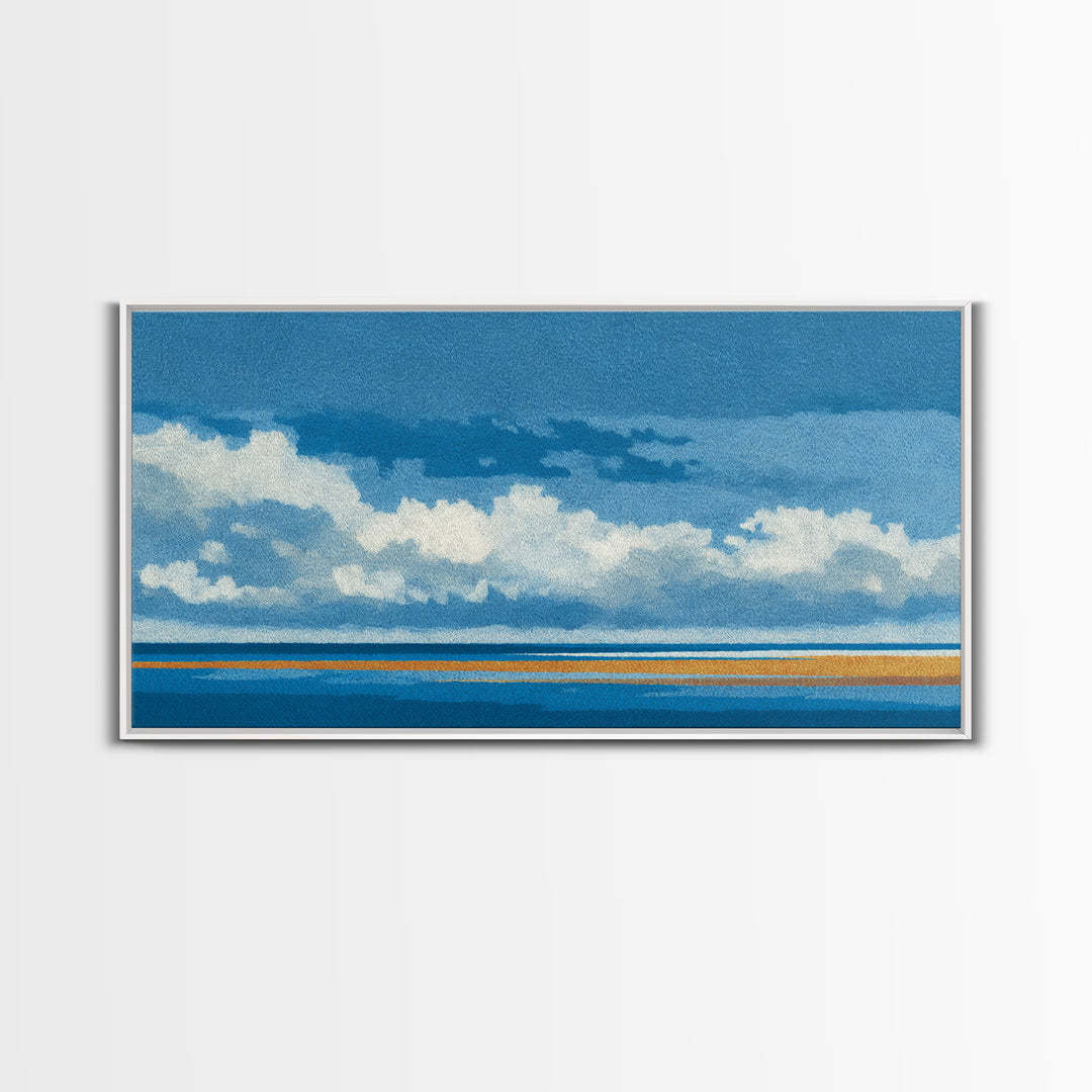 Simple Blue Horizon Canvas Print, Minimalist Art, Printable Wall Art, Living Room Decor, Fine Art, Minimal, Abstract Wall Art, MIN-2x1-98