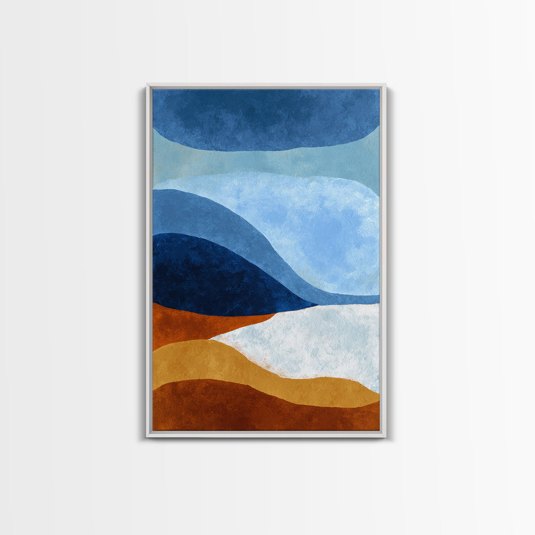 Simple Blue Horizon Canvas Print, Minimalist Art, Wall Art, Living Room Decor, Fine Art, Minimal, Large Wall Art, Movie Poster, MIN-2x3-14