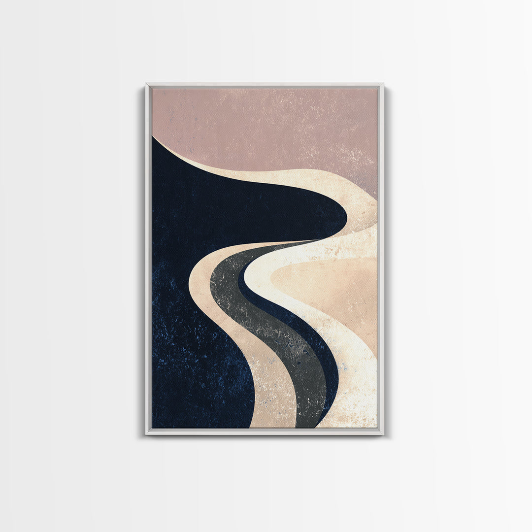 Minimal Abstract Wave Line Framed Canvas Print, Minimalist Art, Art Prints, Living Room Decor, Fine Art, Minimal, Printable Art, MIN-2x3-21