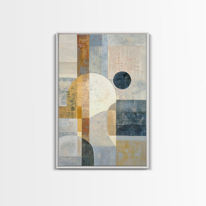 Single Black Circle on Warm Ivory Ground Canvas Print, Minimalist Art, Canvas Tote Bag, Living Room Decor, Minimal, Boho Decor, MIN-2x3-33
