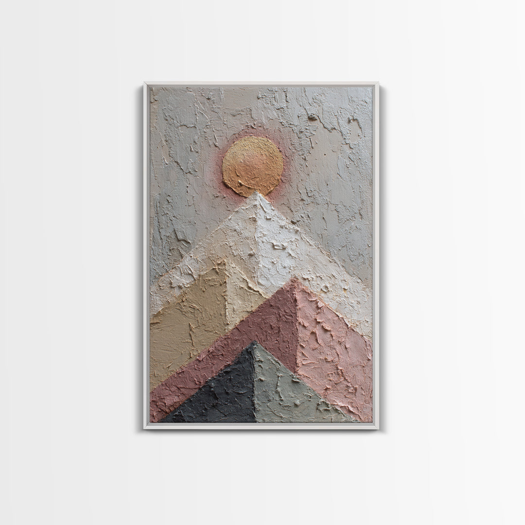 Thin Line Mountain Framed Canvas Print, Minimalist Art, Minimalist, Living Room Decor, Fine Art, Minimal, Black Art, MIN-2x3-34