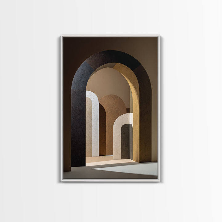 Monochrome Arch and Shadow Composition Canvas Print, Minimalist Art, Contemporary Art, Living Room Decor, Fine Art, Minimal, MIN-2x3-40