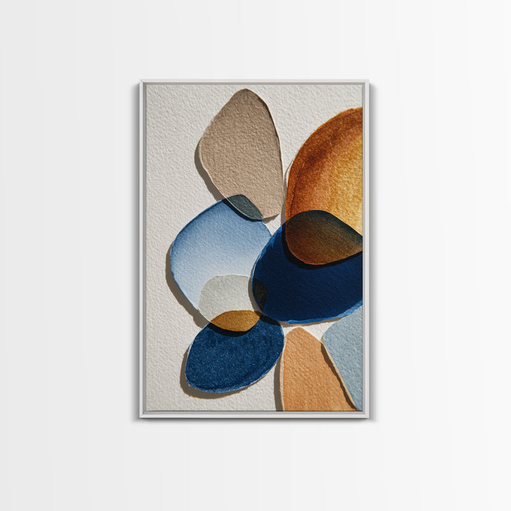 Two Overlapping Organic Shapes Framed Canvas Print, Minimalist Art, Art Prints, Living Room Decor, Fine Art, Minimal, MIN-2x3-51