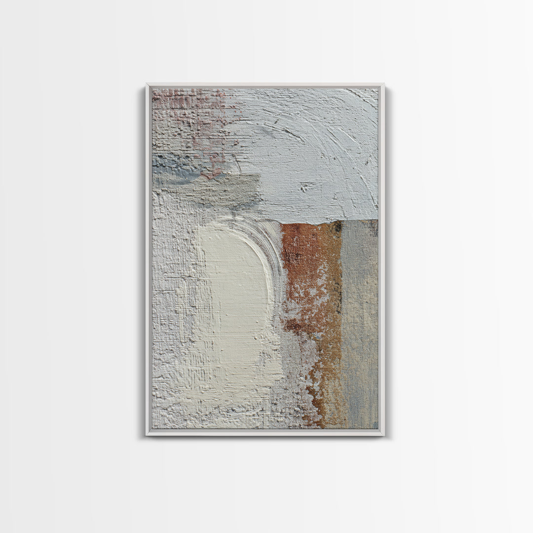 Small Cloud Study Framed Canvas Print, Minimalist Art, Boho, Living Room Decor, Oil Painting, Minimal, Abstract Painting, MIN-2x3-53