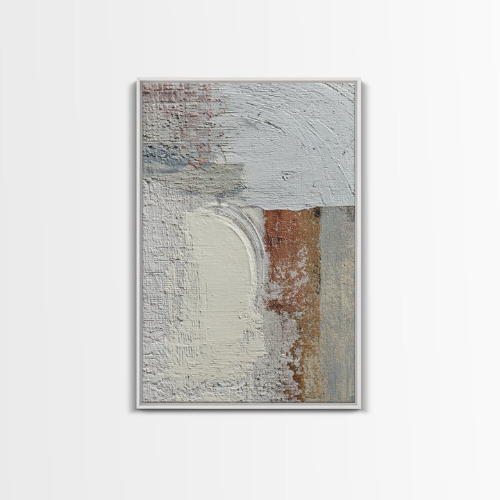 Small Cloud Study Framed Canvas Print, Minimalist Art, Boho, Living Room Decor, Oil Painting, Minimal, Abstract Painting, MIN-2x3-53