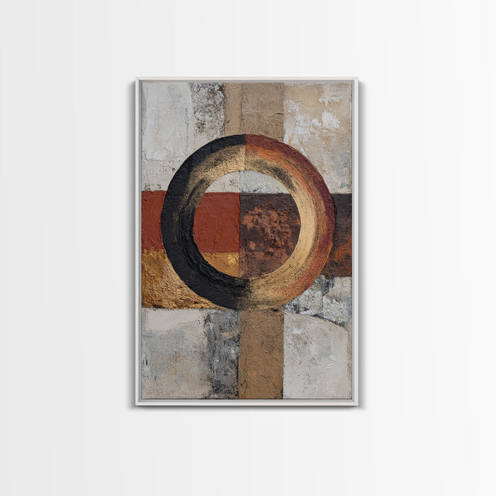 Single Brushstroke Circle Framed Canvas Print, Minimalist Art, Minimalist Decor, Living Room Decor, Fine Art, Minimal, MIN-2x3-6