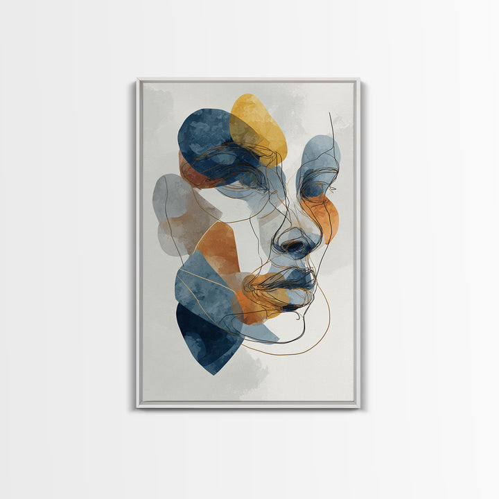 Single Continuous Line Female Face Canvas Print, Minimalist Art, Abstract Art, Living Room Decor, Fine Art, Minimal, Modern Art, MIN-2x3-61