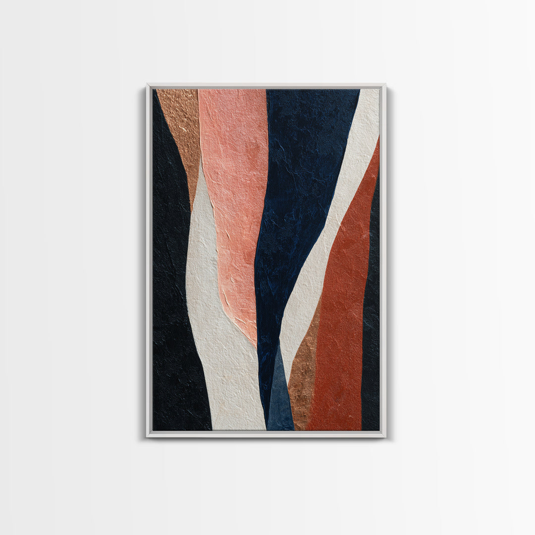 Minimal Abstract Wave Line Framed Canvas Print, Minimalist Art, Digital Print, Living Room Decor, Abstract Art, Minimal, MIN-2x3-69