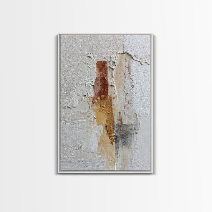 White on White Plaster Texture Study Canvas Print, Minimalist Art, Art Prints, Living Room Decor, Oil Painting, Minimal, MIN-2x3-72