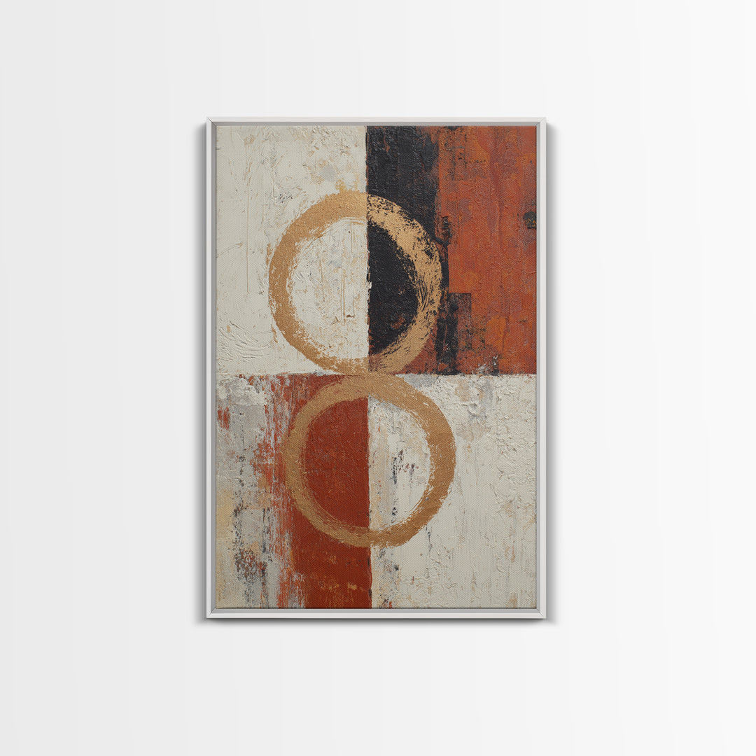 Single Brushstroke Circle Framed Canvas Print, Minimalist Art, Printables, Living Room Decor, Fine Art, Minimal, Boho Wall Art, MIN-2x3-78