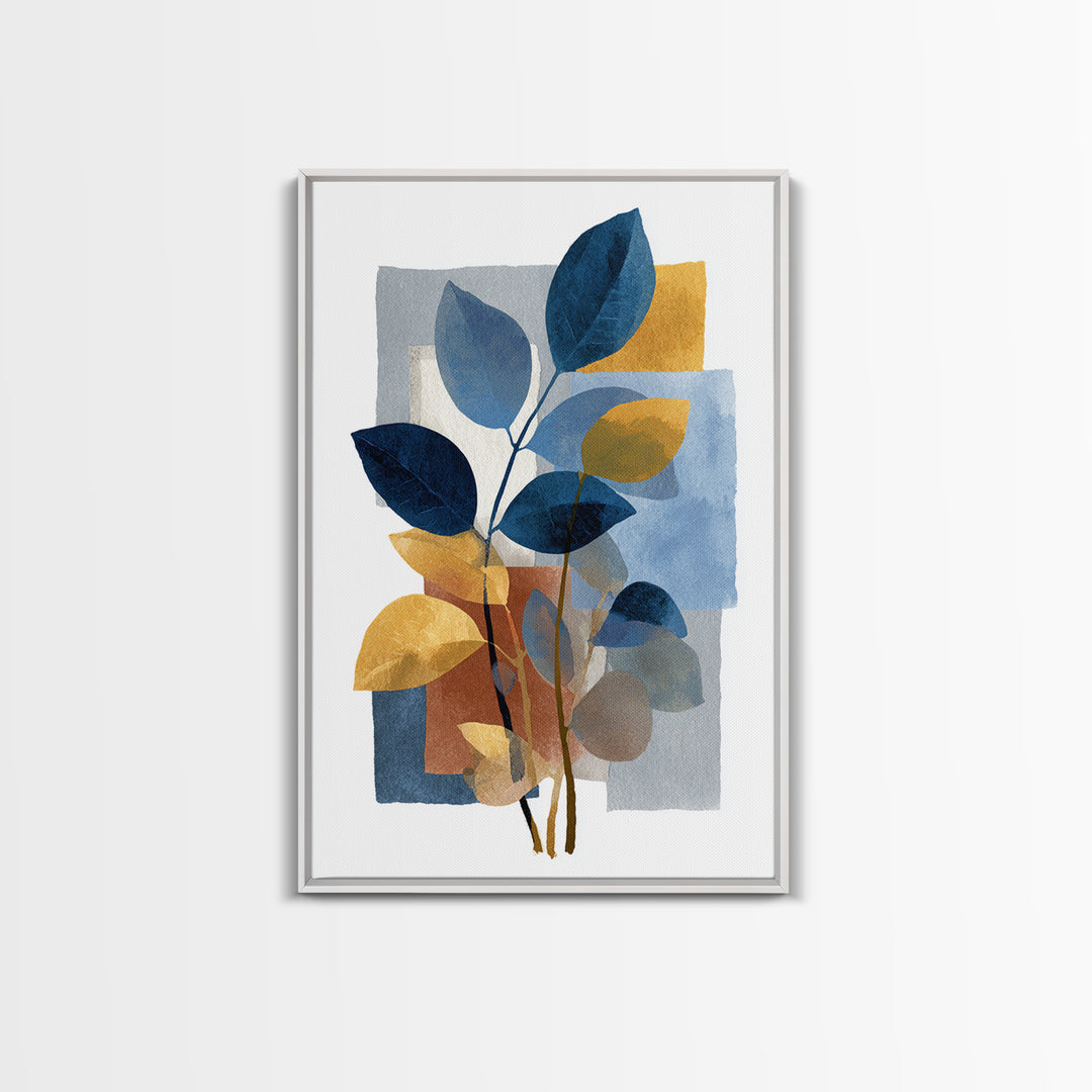 Minimal Branch Silhouette Framed Canvas Print, Minimalist Art, Modern Wall Art, Living Room Decor, Fine Art, Minimal, MIN-2x3-83