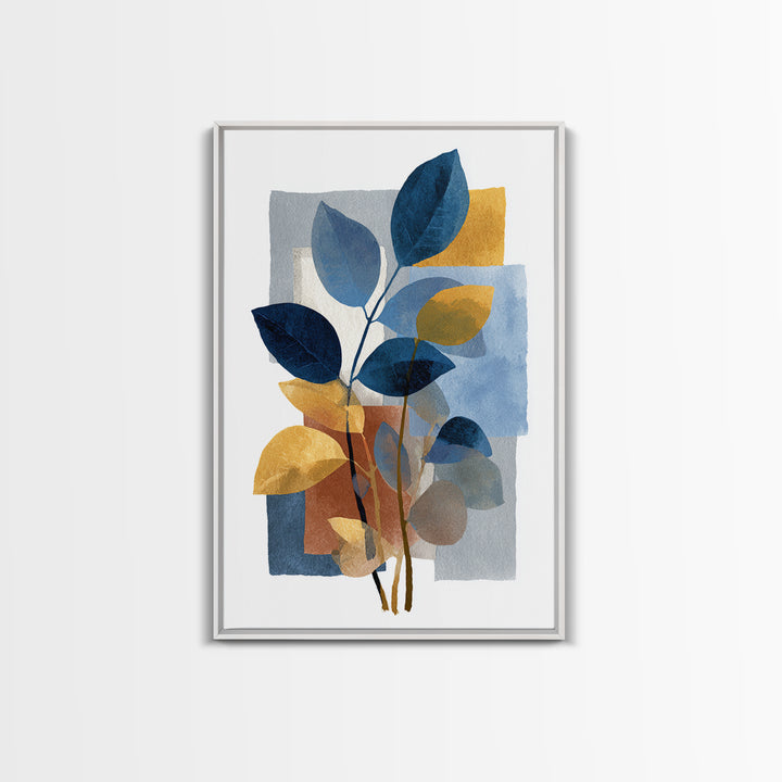 Minimal Branch Silhouette Framed Canvas Print, Minimalist Art, Modern Wall Art, Living Room Decor, Fine Art, Minimal, MIN-2x3-83