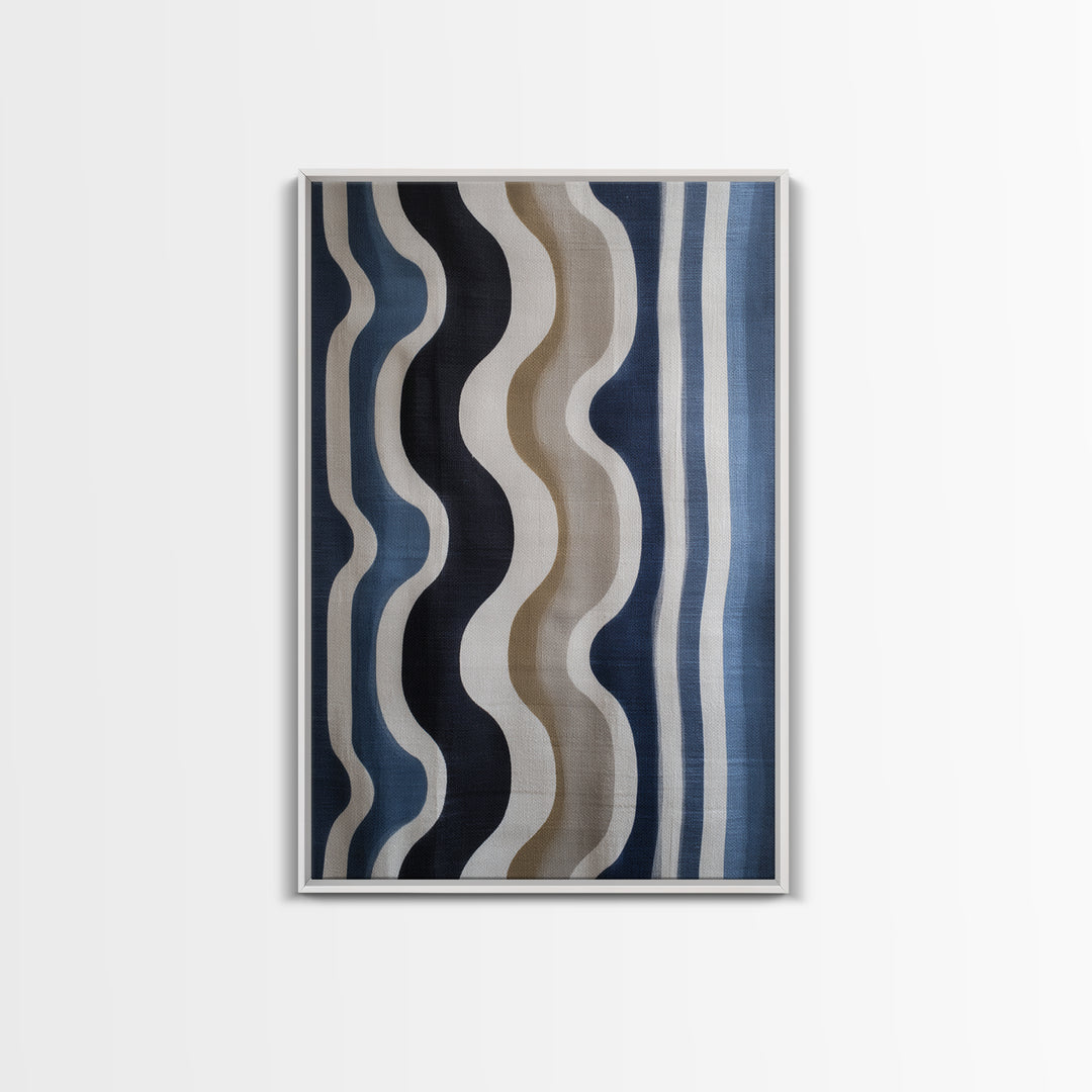 Minimal Abstract Wave Line Framed Canvas Print, Minimalist Art, Digital Print, Living Room Decor, Abstract Art, Minimal, MIN-2x3-93