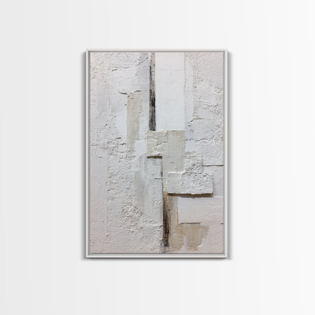 White on White Plaster Texture Study Canvas Print, Minimalist Art, Digital Print, Living Room Decor, Fine Art, Minimal, MIN-2x3-96
