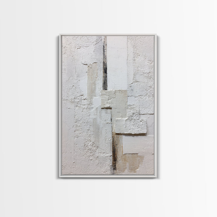 White on White Plaster Texture Study Canvas Print, Minimalist Art, Digital Print, Living Room Decor, Fine Art, Minimal, MIN-2x3-96
