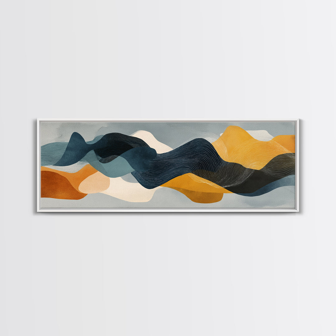 Minimal Abstract Wave Line Canvas Print, Minimalist Art, Abstract Wall Art, Living Room Decor, Minimal, Fine Art Print, MIN-3x1-29