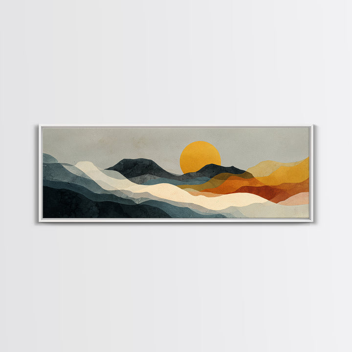 Thin Line Mountain Canvas Print, Minimalist Art, Printable Art, Living Room Decor, Minimal, Neutral Decor, Modern Decor, MIN-3x1-42
