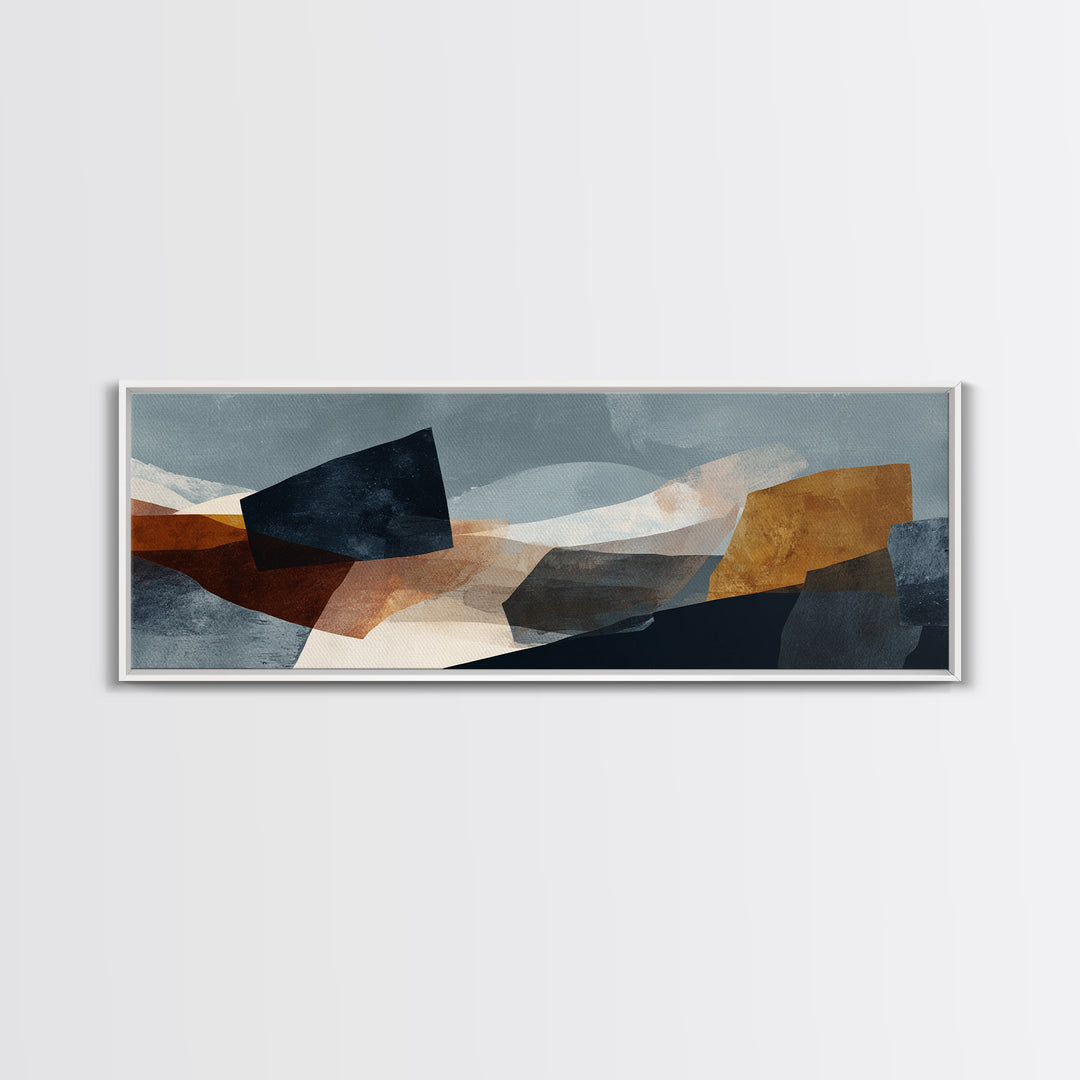 Quiet Stone Stack Framed Canvas Print, Minimalist Art, Art Print, Living Room Decor, Fine Art, Minimal, Abstract Wall Art, MIN-3x1-51