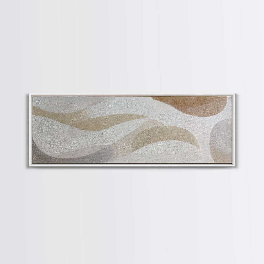 White on White Plaster Texture Study Framed Canvas Print, Minimalist Art, Minimalist Decor, Living Room Decor, Minimal, MIN-3x1-56