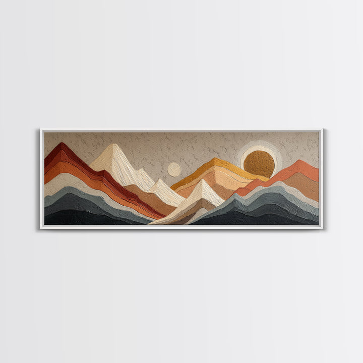 Thin Line Mountain Canvas Print, Minimalist Art, Printable Art, Living Room Decor, Minimal, Neutral Decor, Modern Decor, MIN-3x1-66