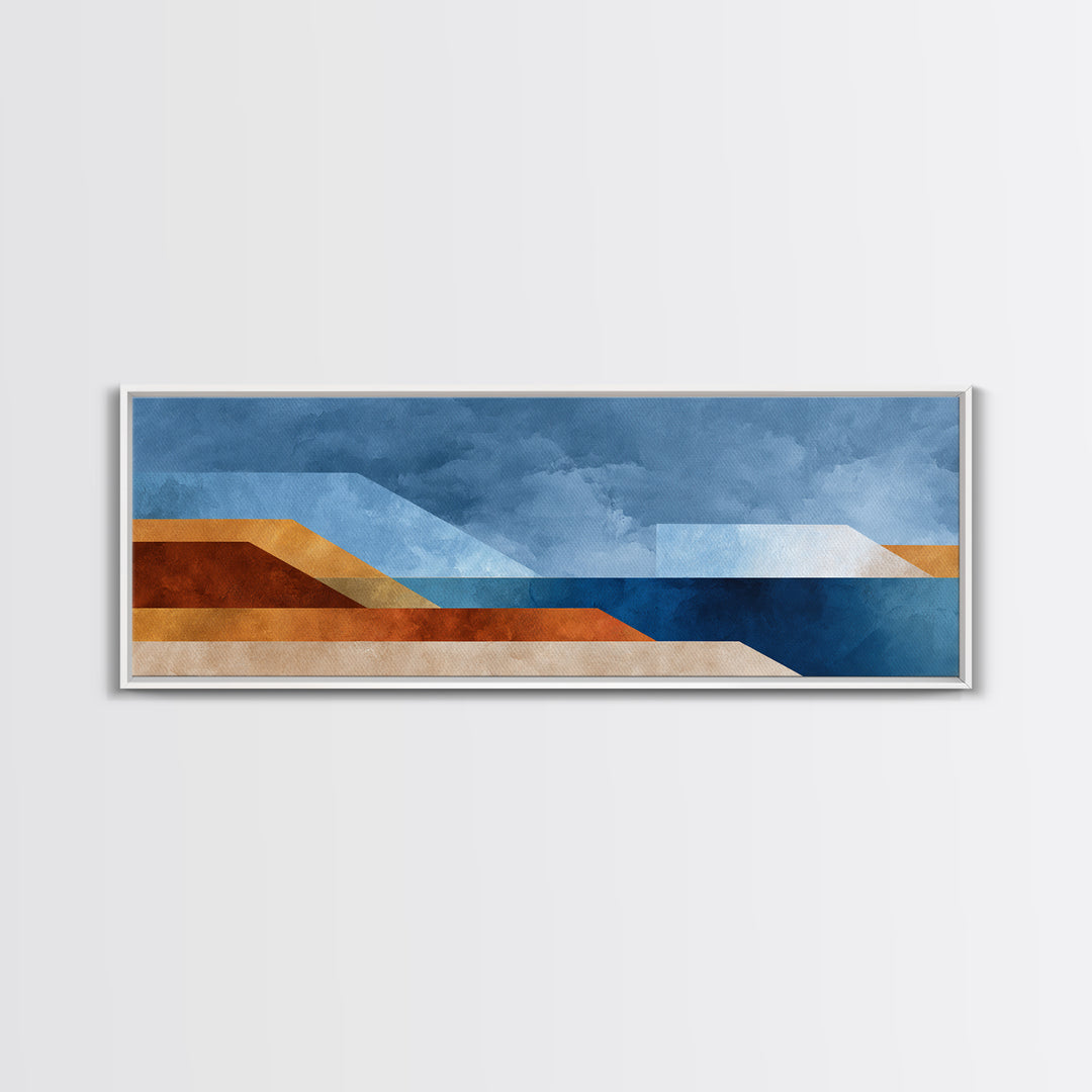 Simple Blue Horizon Canvas Print, Minimalist Art, Wall Art, Living Room Decor, Fine Art, Minimal, Large Wall Art, Movie Poster, MIN-3x1-70