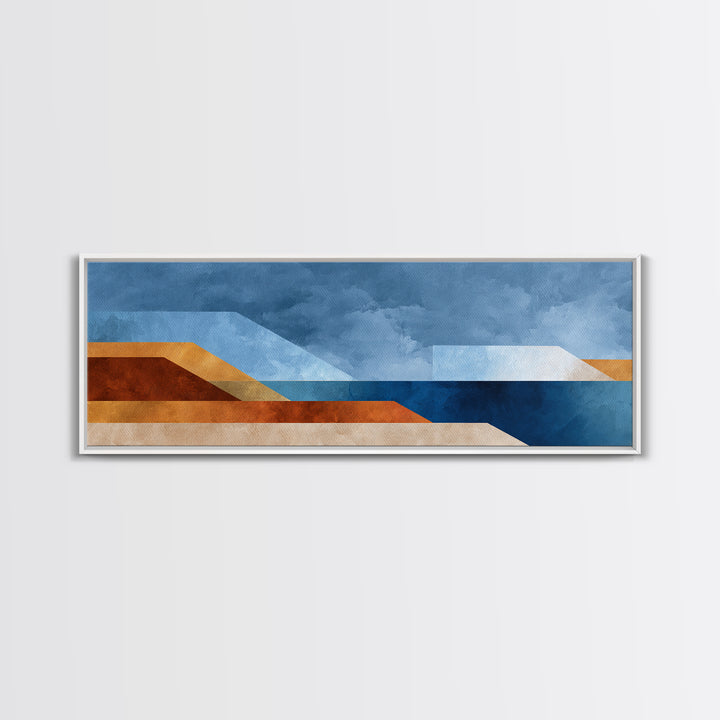 Simple Blue Horizon Canvas Print, Minimalist Art, Wall Art, Living Room Decor, Fine Art, Minimal, Large Wall Art, Movie Poster, MIN-3x1-70