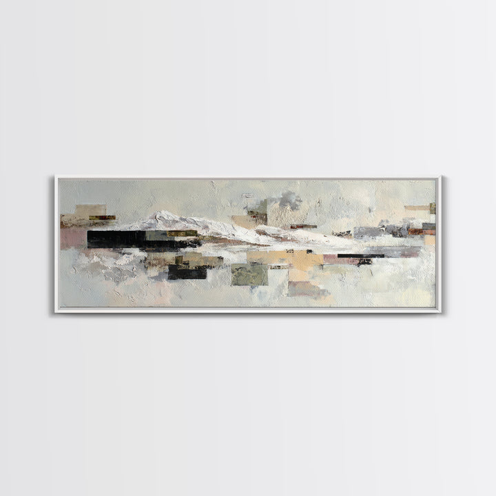 White on White Plaster Texture Study Canvas Print, Minimalist Art, Unique Wall Art, Living Room Decor, Fine Art, Minimal, MIN-3x1-8