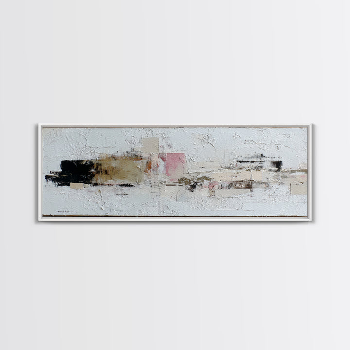 White on White Plaster Texture Study Canvas Print, Minimalist Art, Wall Decor, Living Room Decor, Minimal, Abstract Art, MIN-3x1-80