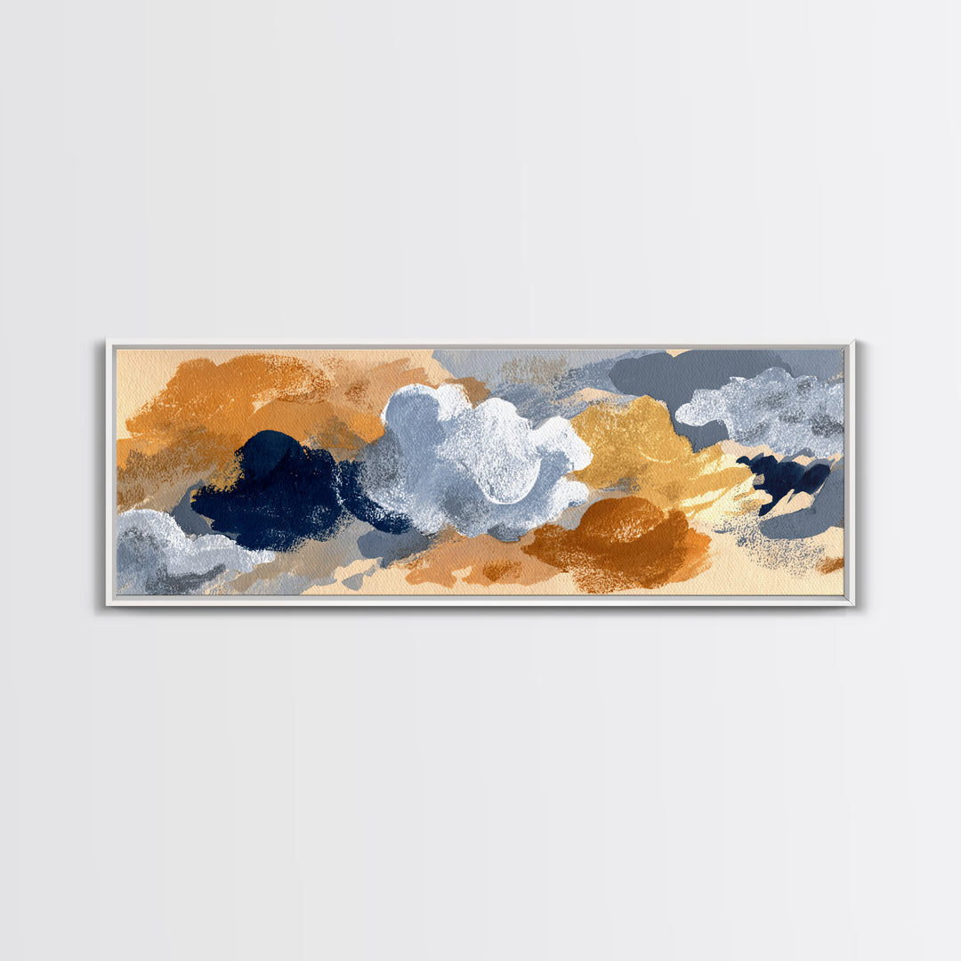 Small Cloud Study Canvas Print, Minimalist Art, Modern Art, Living Room Decor, Oil Painting, Minimal, Minimalist Decor, MIN-3x1-85