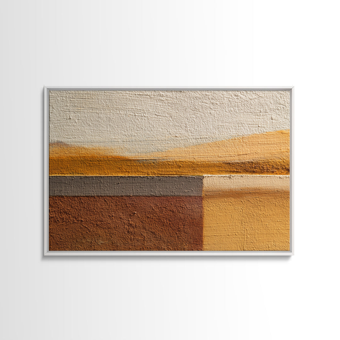 Calm Rectangle Composition Framed Canvas Print, Minimalist Art, Wall Art, Living Room Decor, Oil Painting, Minimal, MIN-3x2-100