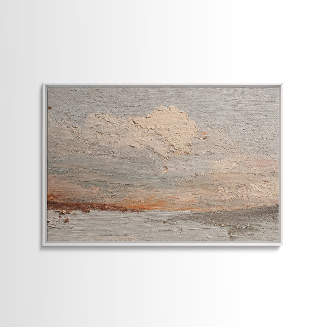 Small Cloud Study Framed Canvas Print, Minimalist Art, Modern Wall Art, Living Room Decor, Abstract Art, Minimal, MIN-3x2-25