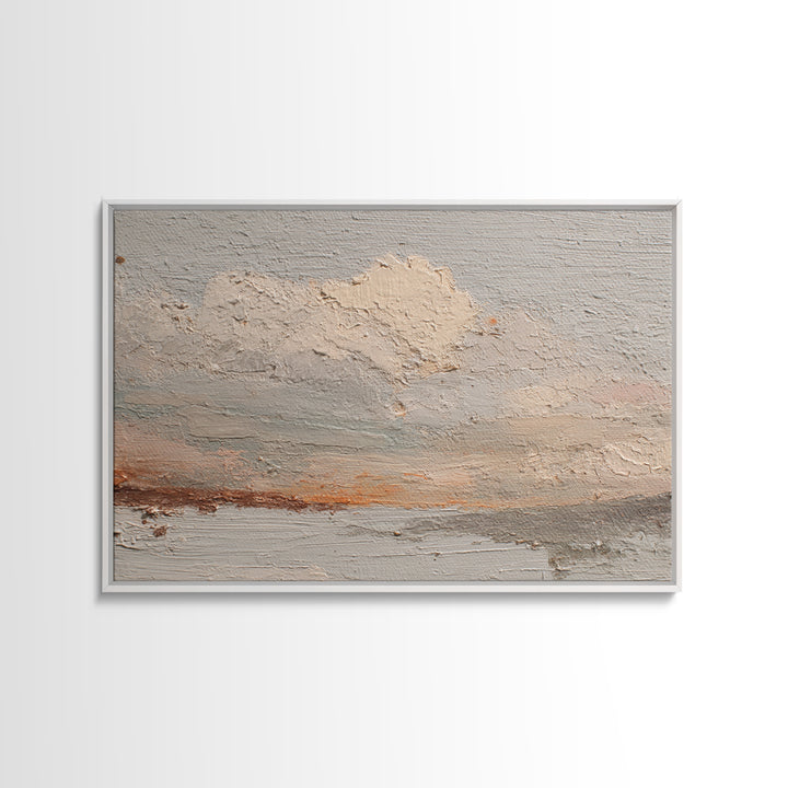 Small Cloud Study Framed Canvas Print, Minimalist Art, Modern Wall Art, Living Room Decor, Abstract Art, Minimal, MIN-3x2-25