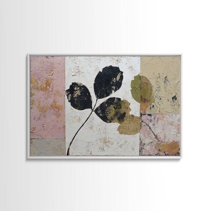 Minimal Branch Silhouette Framed Canvas Print, Minimalist Art, Statement Artwork, Living Room Decor, Fine Art, Minimal, MIN-3x2-31