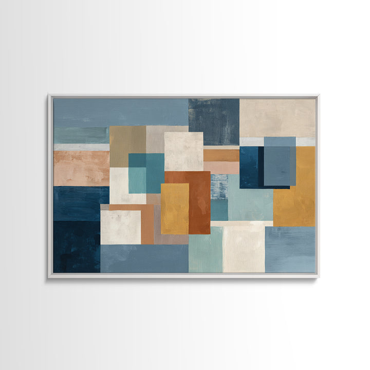 Calm Rectangle Composition Canvas Print, Minimalist Art, Boho, Living Room Decor, Oil Painting, Minimal, Abstract Painting, MIN-3x2-4