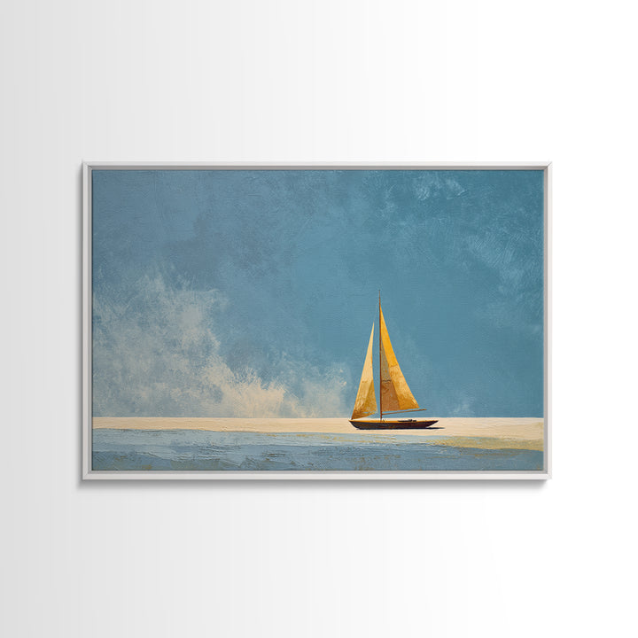 Tiny Sailboat under Open Sky Canvas Print, Minimalist Art, Printable Art, Living Room Decor, Fine Art, Minimal, Neutral Decor, MIN-3x2-42