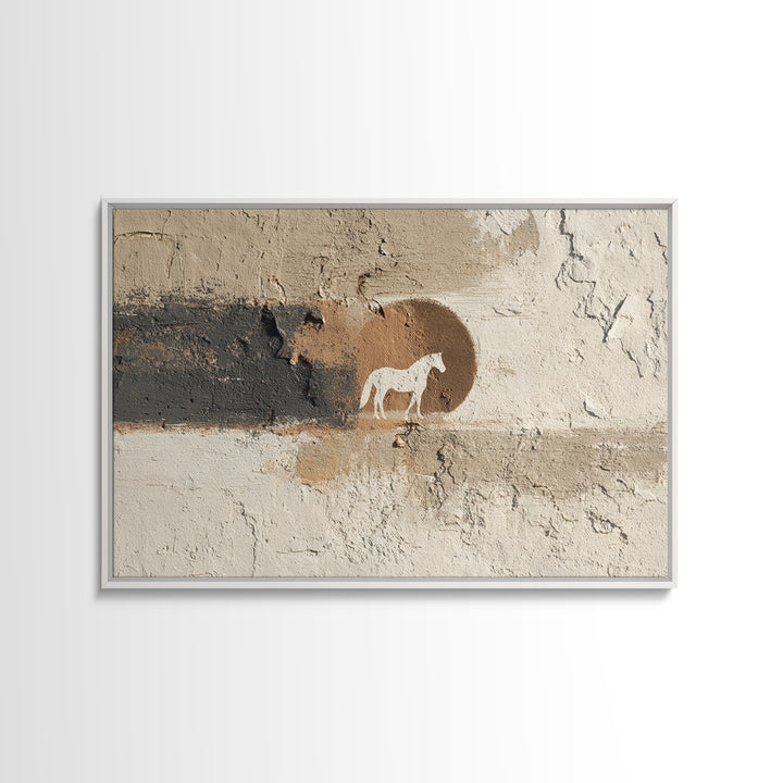 Minimal Horse Contour Framed Canvas Print, Minimalist Art, Living Room Decor, Fine Art, Minimal, Modern Decor, Fine Art Print, MIN-3x2-46