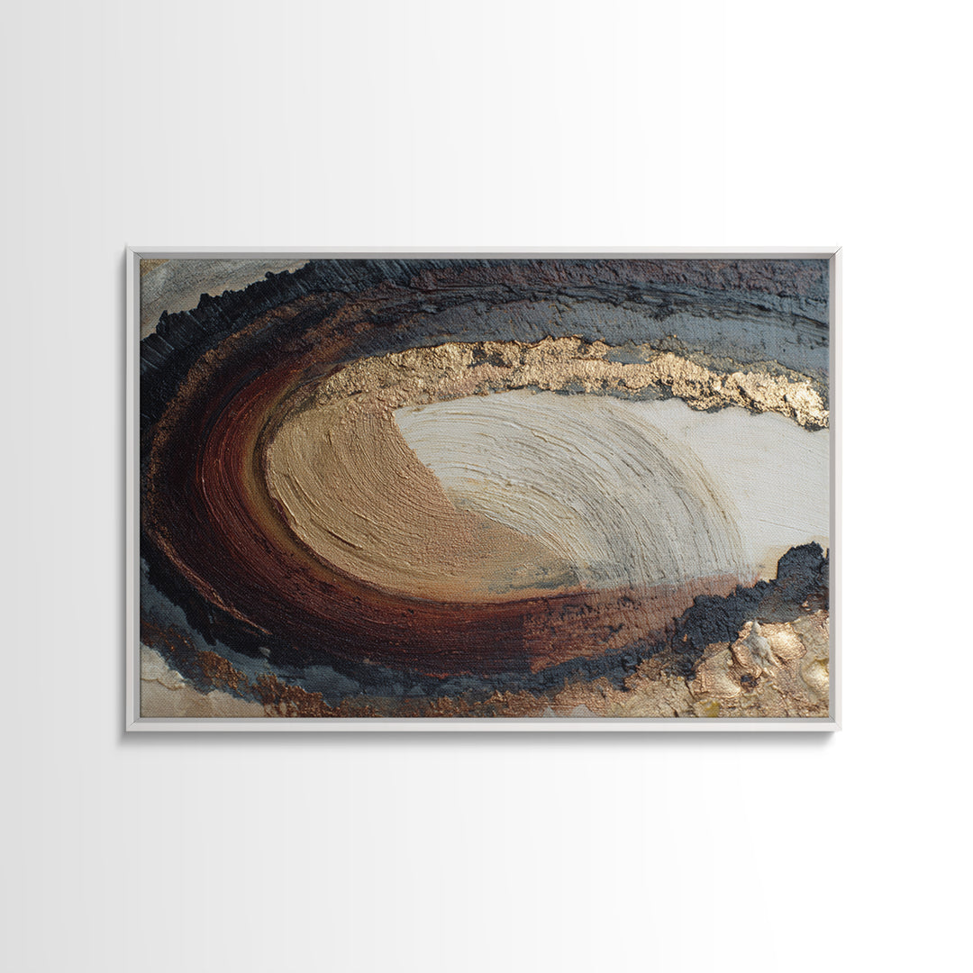Single Brushstroke Circle Framed Canvas Print, Minimalist Art, Abstract Wall Art, Living Room Decor, Oil Painting, Minimal, MIN-3x2-50