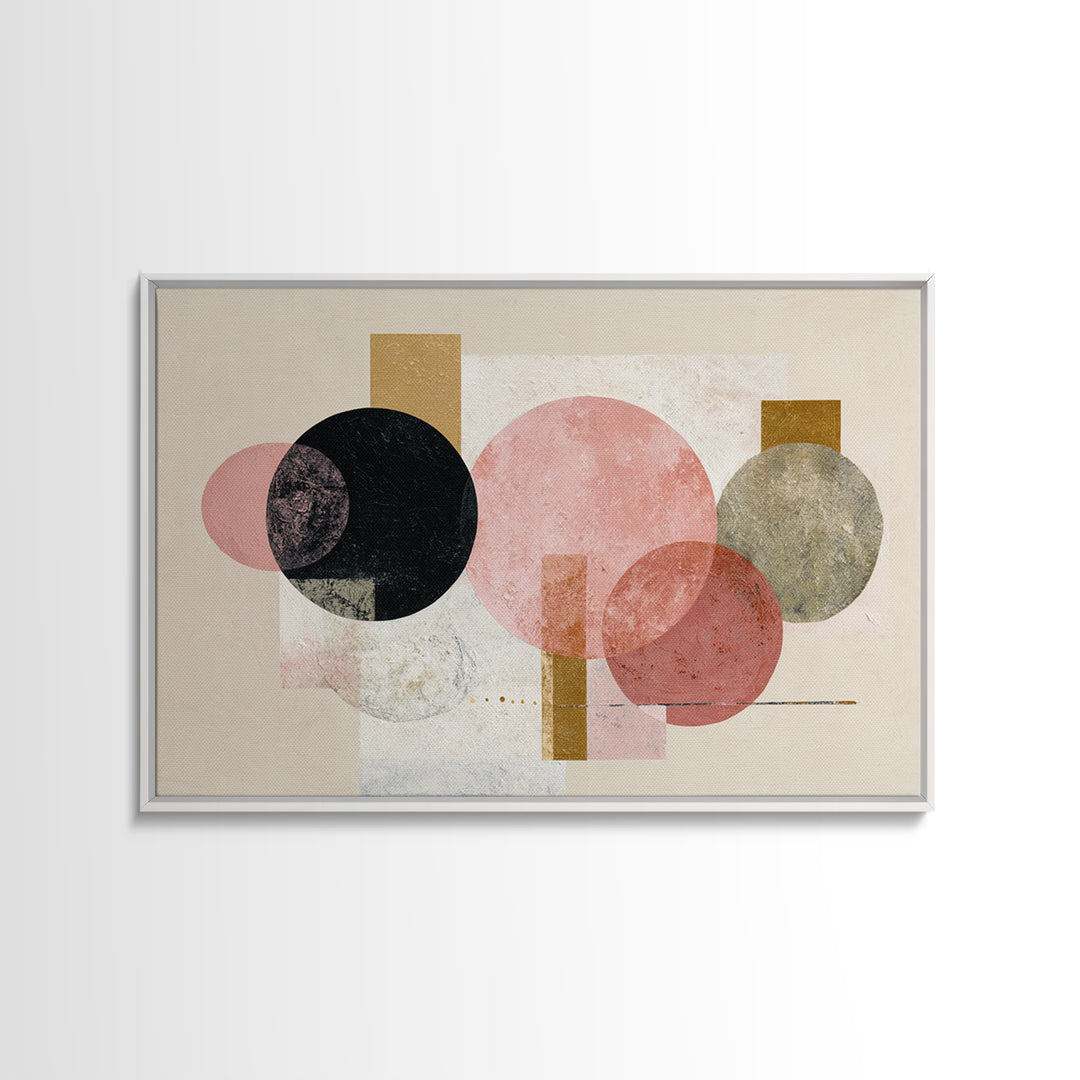 Single Black Circle on Warm Ivory Ground Canvas Print, Minimalist Art, Modern Decor, Living Room Decor, Fine Art, Minimal, MIN-3x2-53