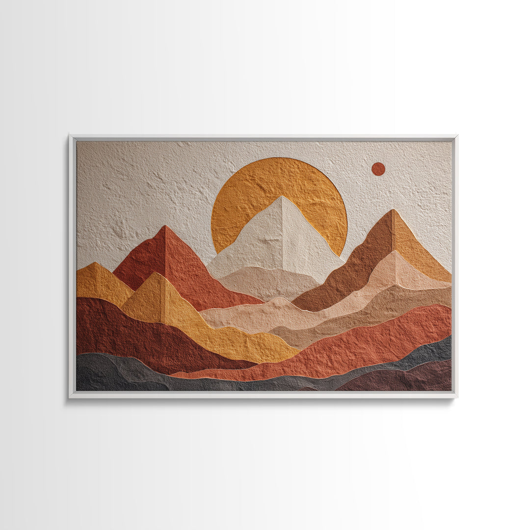 Thin Line Mountain Canvas Print, Minimalist Art, Boho Wall Art, Living Room Decor, Oil Painting, Minimal, Statement Artwork, MIN-3x2-54