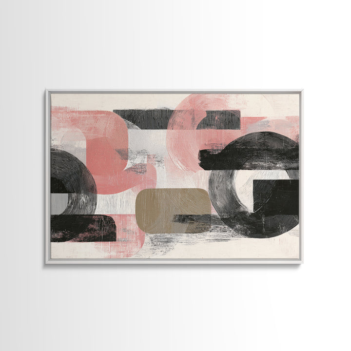 Small Black Bird Crossing White Space Framed Canvas Print, Minimalist Art, Art Prints, Living Room Decor, Oil Painting, Minimal, MIN-3x2-59