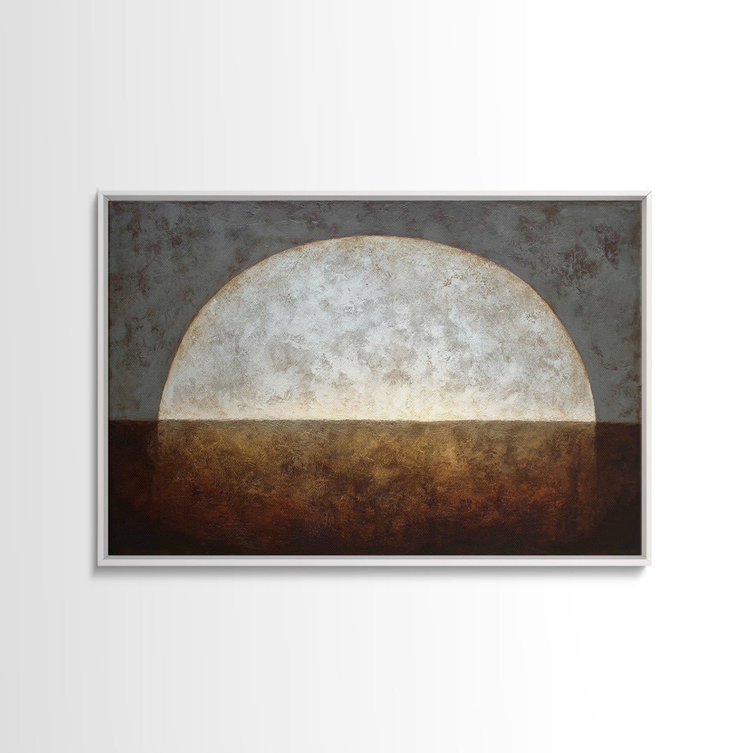 Monochrome Arch and Shadow Composition Framed Canvas Print, Minimalist Art, Textured Painting, Living Room Decor, Minimal, MIN-3x2-60