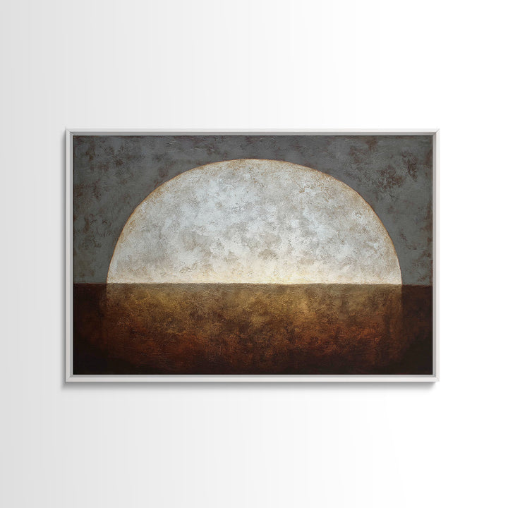 Monochrome Arch and Shadow Composition Framed Canvas Print, Minimalist Art, Textured Painting, Living Room Decor, Minimal, MIN-3x2-60