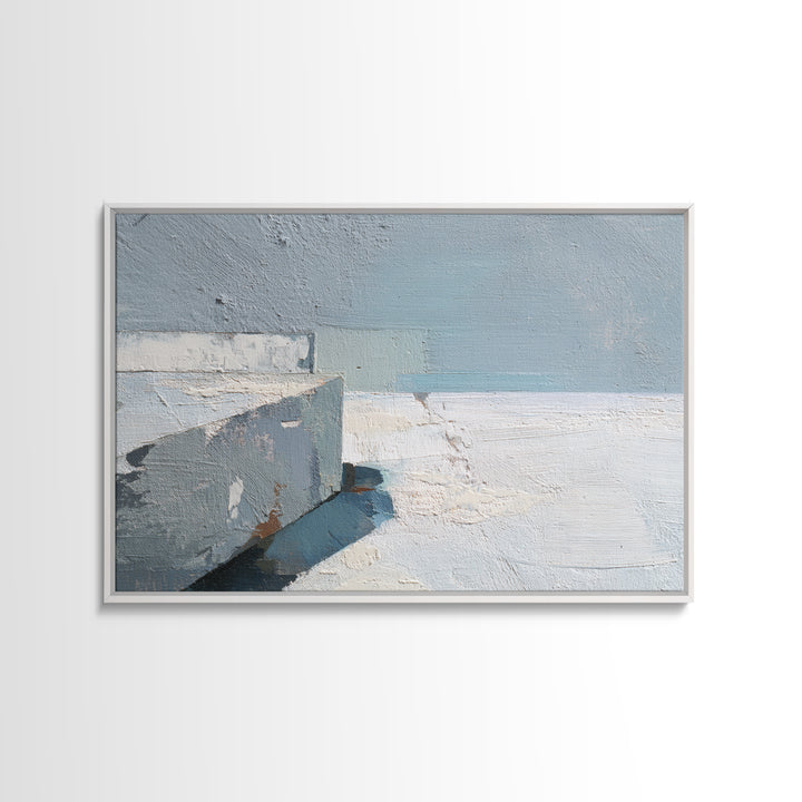 Quiet Stone Stack Framed Canvas Print, Minimalist Art, Boho Wall Art, Living Room Decor, Fine Art, Minimal, Statement Artwork, MIN-3x2-63