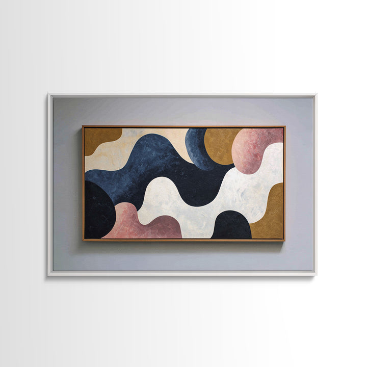 Minimal Abstract Wave Line Framed Canvas Print, Minimalist Art, Minimalist Wall Art, Living Room Decor, Abstract Art, Minimal, MIN-3x2-65